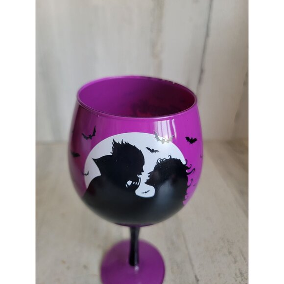Kirkland vintage happily ever after wine glass Dracula vampire Halloween - Picture 4 of 11